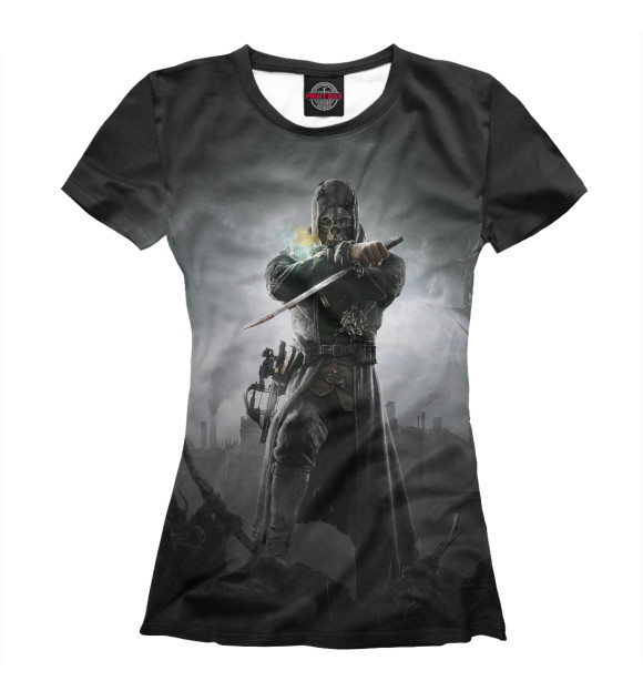 Женская футболка с изображением Dishonored: Corvo цвета Белый