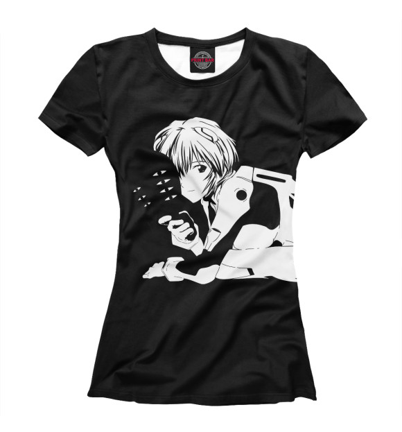 Женская футболка с изображением Evangelion Ayanami цвета Белый