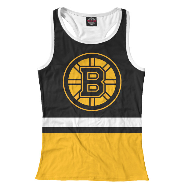 Женская майка-борцовка с изображением Бостон Брюинз цвета Белый