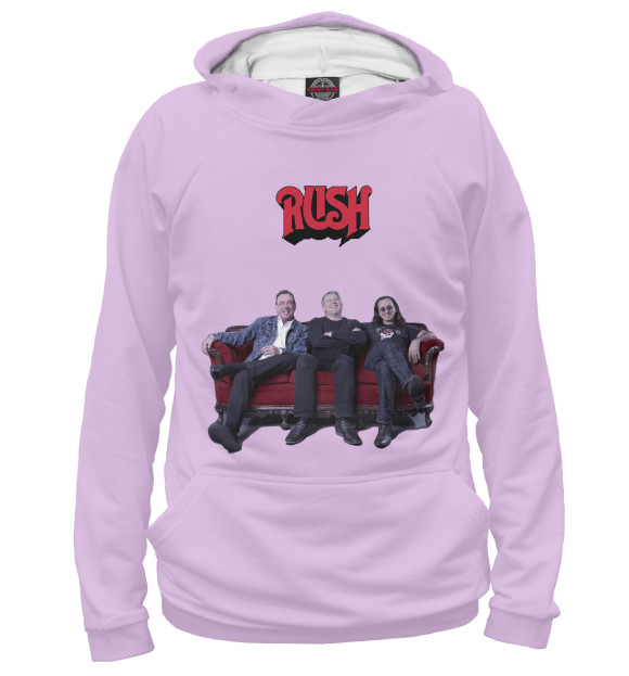 Мужское худи с притом Rush цвета Белый Мужское худи с изображением Rush цвета Белый