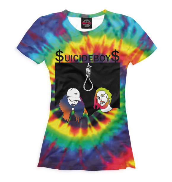 Женская футболка с изображением $UICIDEBOY$ цвета Белый