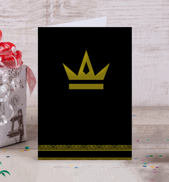 Открытка с изображением Crown black цвета Белый