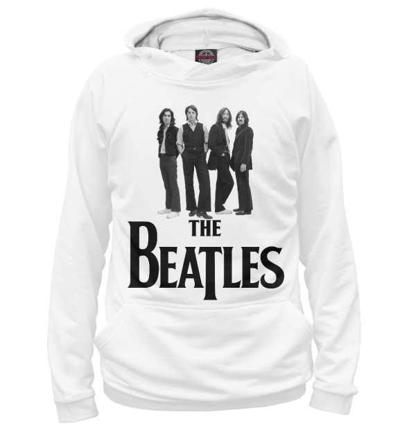 Женское худи с изображением The Beatles цвета Белый