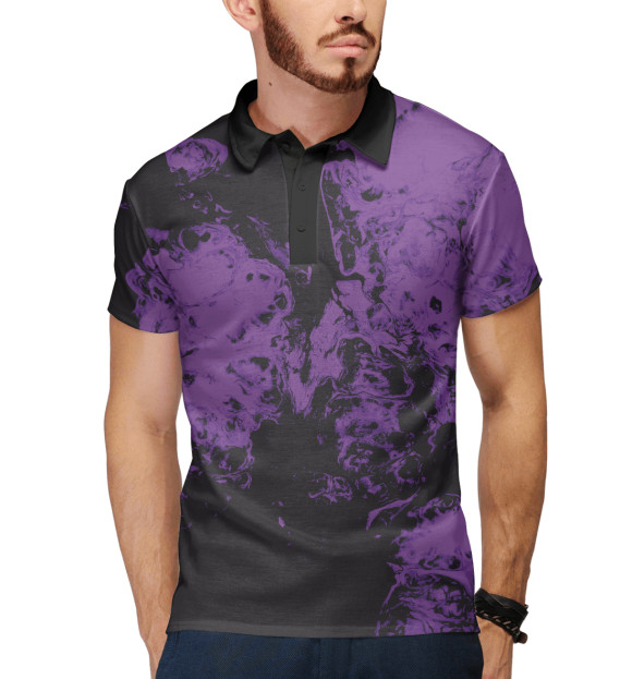 Мужское поло с изображением Дым цвета Белый