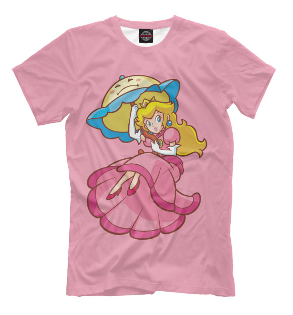 Мужская футболка с изображением Princess Peach цвета Молочно-белый