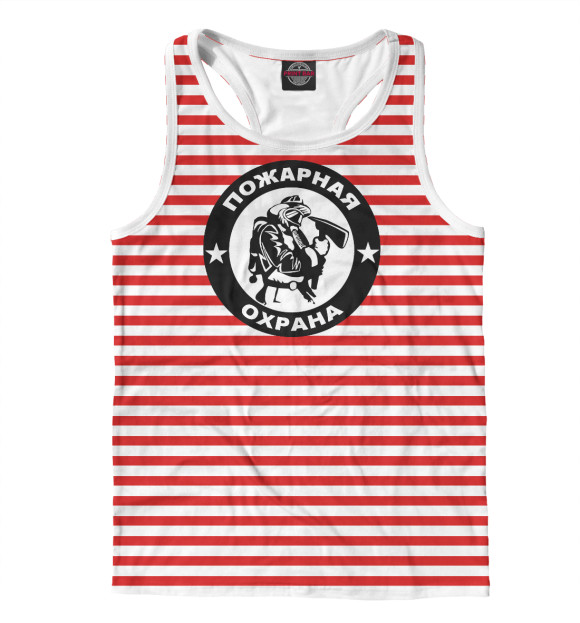 Мужская майка-борцовка с изображением Пожарная охрана цвета Белый