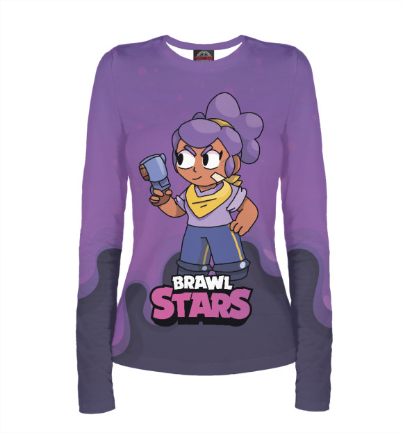 Женский лонгслив с изображением Brawl stars Шелли цвета Белый