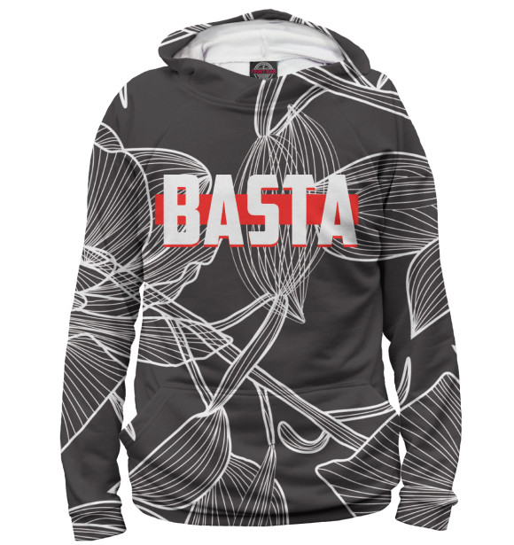 Женское худи с изображением Баста цвета Белый