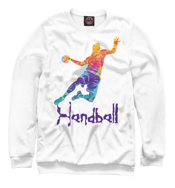 Мужской свитшот с изображением Handball цвета Белый