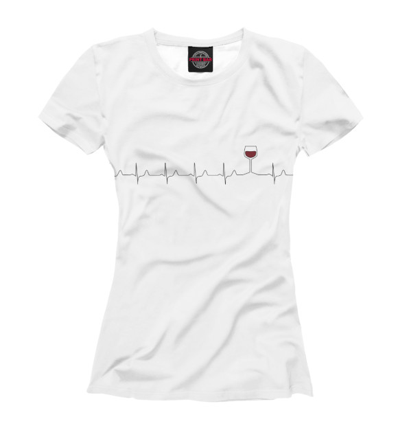 Женская футболка с изображением Wine lover цвета Белый