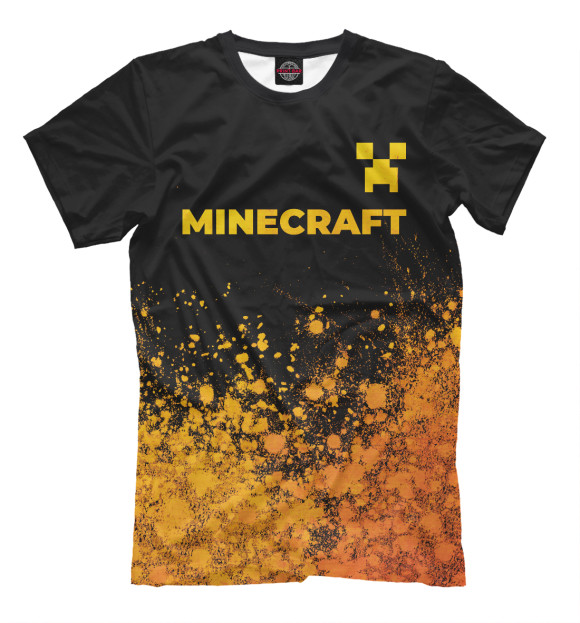 Мужская футболка с изображением Minecraft Gold Gradient цвета Белый