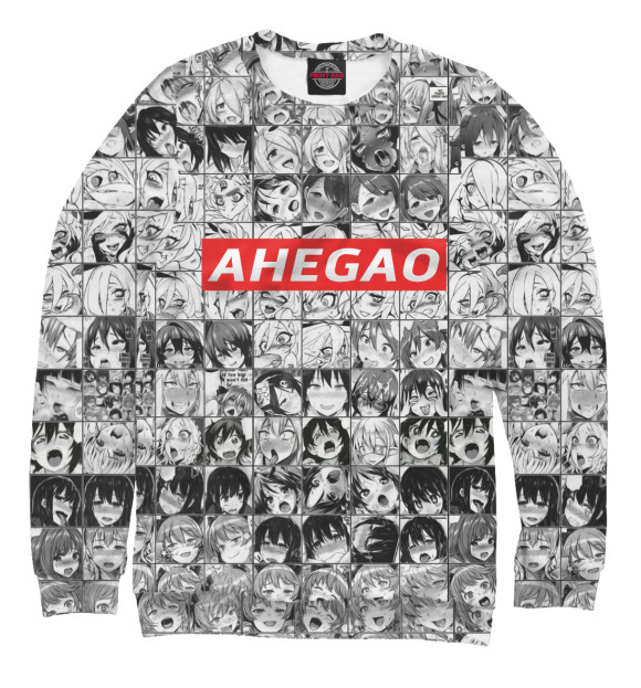 Свитшот для девочек с изображением AHEGAO цвета Белый