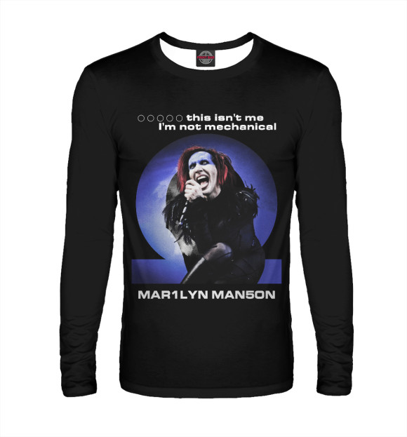Мужской лонгслив с изображением Marilyn Manson цвета Белый
