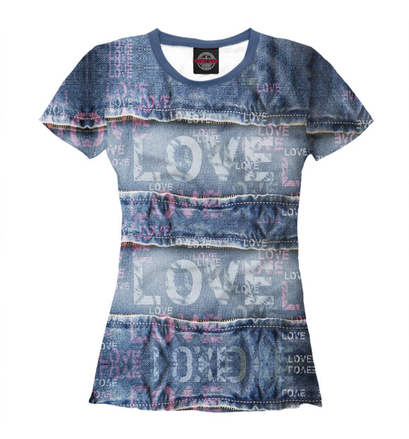 Футболка для девочек с изображением Джинсовая одежда цвета Белый