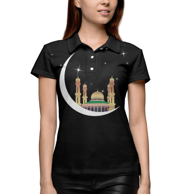 Женское поло с изображением Мечеть цвета Белый