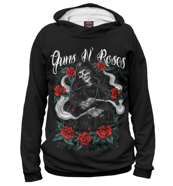 Худи для девочки с изображением Guns N'Roses цвета Белый