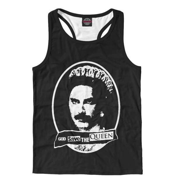 Мужская майка-борцовка с изображением God Save The Queen цвета Белый