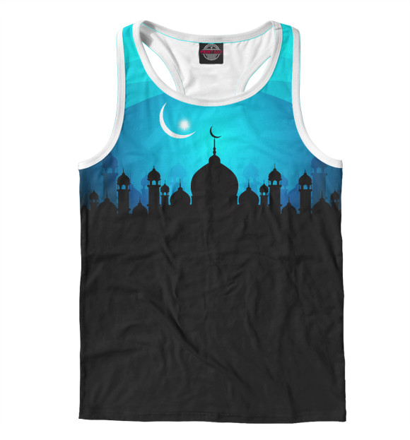 Мужская майка-борцовка с изображением Казахстан цвета Белый