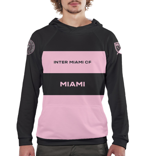 Мужское худи с изображением Inter Miami цвета Белый