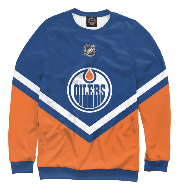 Мужской свитшот с изображением Edmonton Oilers цвета Белый