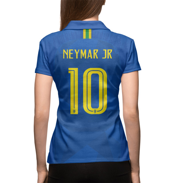 Женское поло с изображением Neymar World Cup 2018 цвета Белый