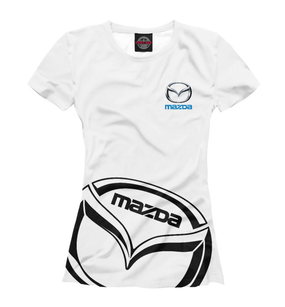 Футболка для девочек с изображением Mazda цвета Белый