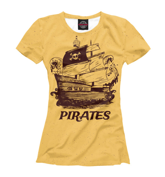 Футболка для девочек с изображением Pirates цвета Белый