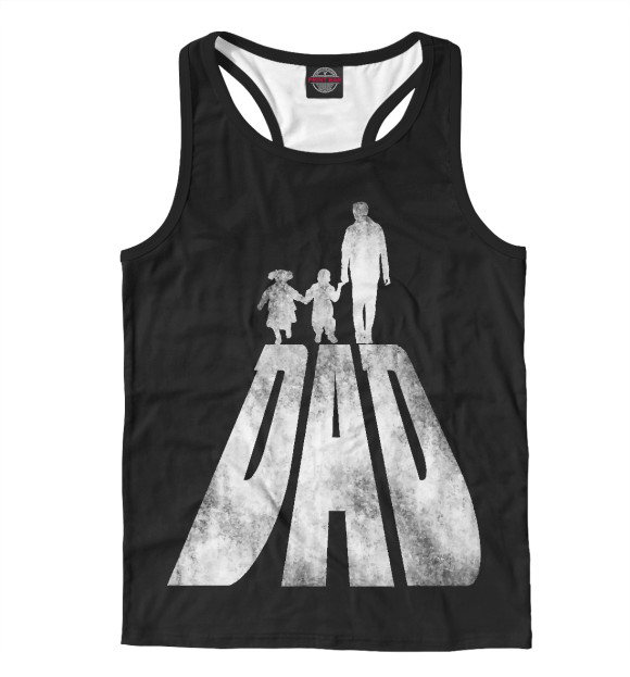 Мужская майка-борцовка с изображением Папа цвета Белый