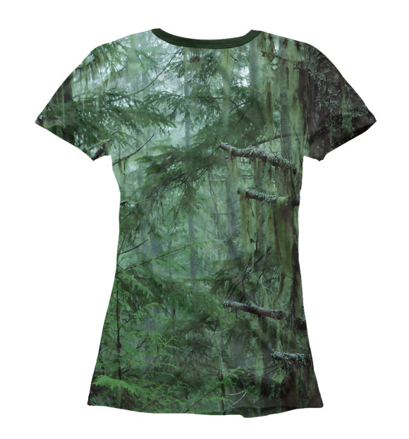 Женская футболка с изображением Дремучий лес цвета Белый