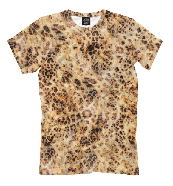 Мужская футболка с изображением Leopard Abstraction цвета Молочно-белый