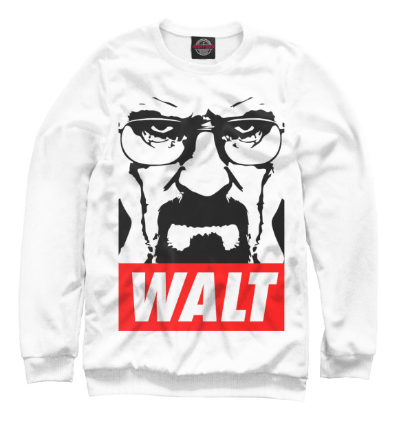 Мужской свитшот с изображением Walt цвета Белый