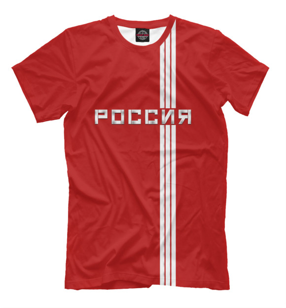 Мужская футболка с изображением Спортивная Россия цвета Светло-коричневый