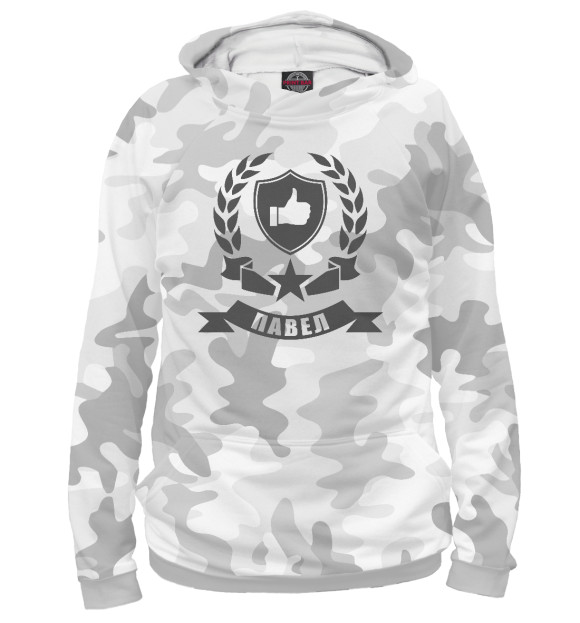 Женское худи с изображением Лайк Павел цвета Белый