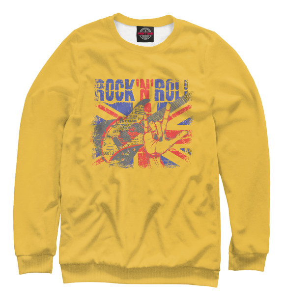 Женский свитшот с изображением Rock 'n' roll цвета Белый