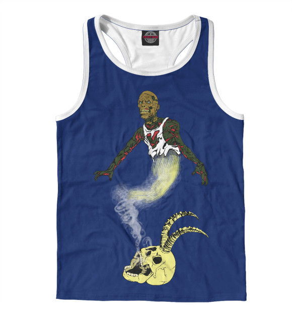 Мужская майка-борцовка с изображением Демон-Джинн цвета Белый