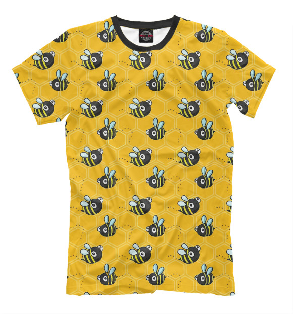 Мужская футболка с изображением Пчёлы цвета Молочно-белый