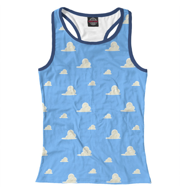 Женская майка-борцовка с изображением Облачки цвета Белый