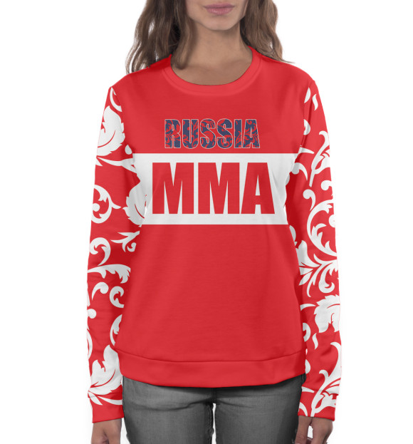 Женский свитшот с изображением MMA Russia цвета Белый