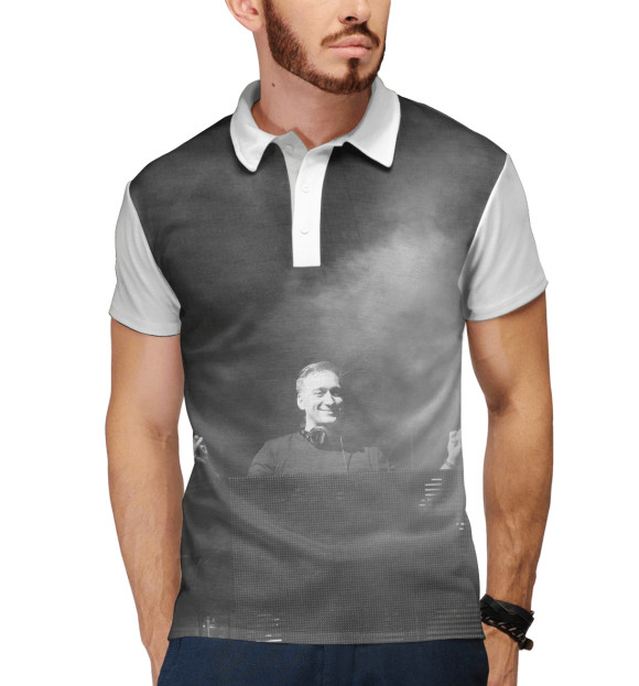 Мужское поло с притом Paul van Dyk цвета Белый Мужское поло с изображением Paul van Dyk цвета Белый