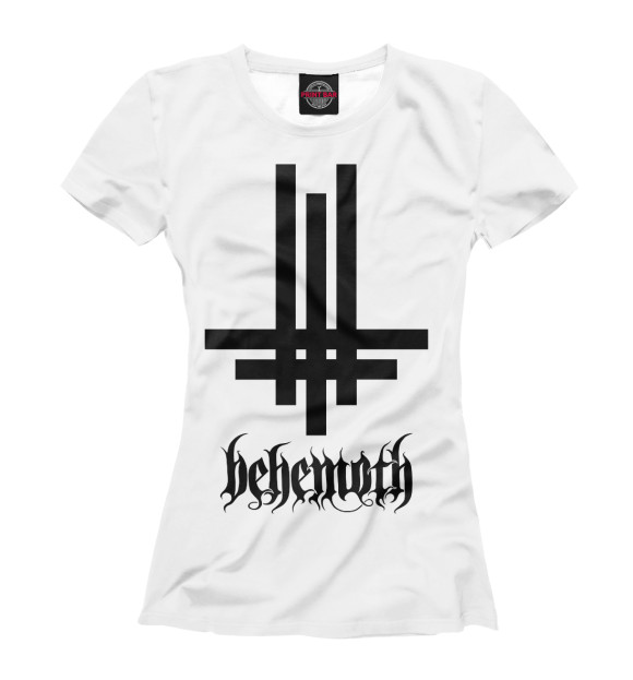 Женская футболка с изображением Behemoth. Tri Cross цвета Белый