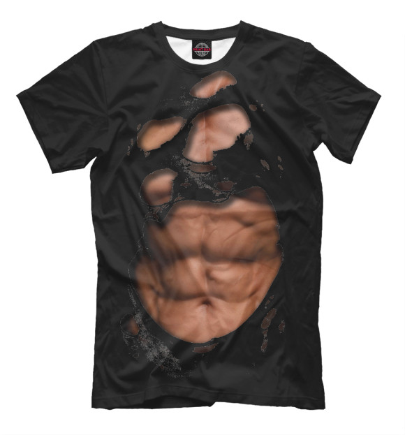 Мужская футболка с изображением Спортивное тело цвета Черный