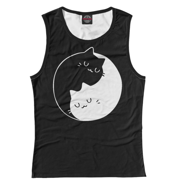 Женская майка с притом Инь и Янь цвета Белый Женская майка с изображением Инь и Янь цвета Белый