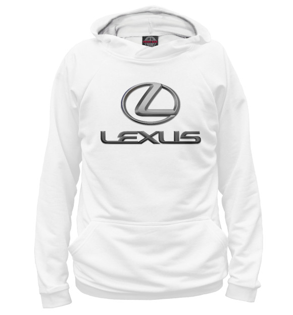 Мужское худи с изображением Lexus цвета Белый