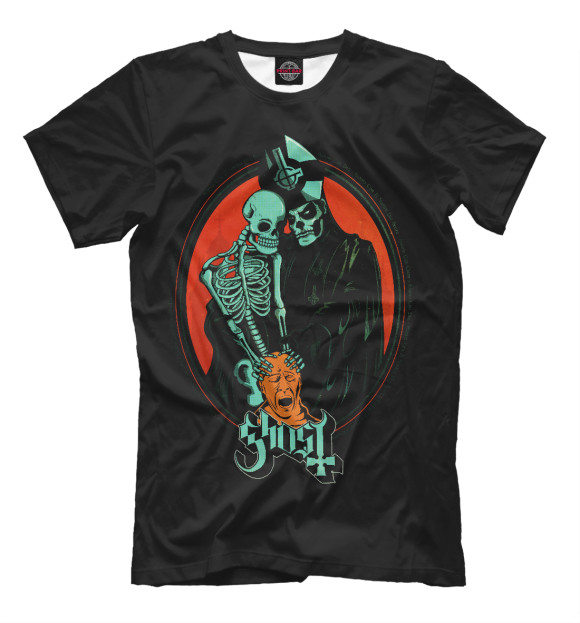 Футболка для мальчиков с изображением Ghost цвета Черный