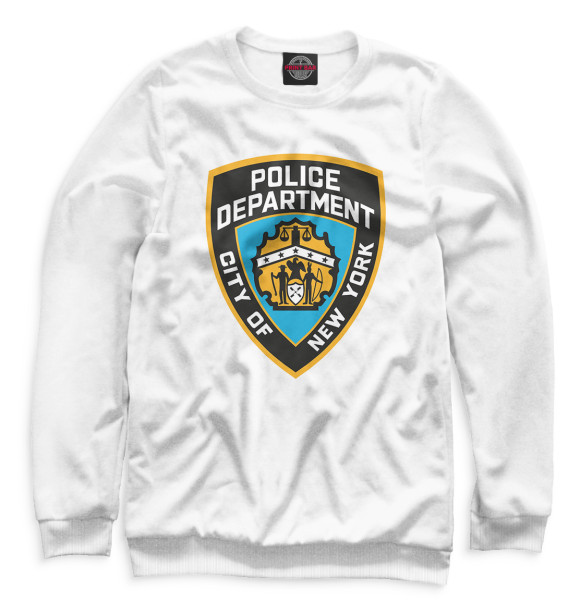 Мужской свитшот с изображением New York City Police Department цвета Белый