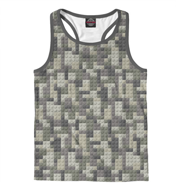 Мужская майка-борцовка с изображением LEGO камуфляж цвета Белый