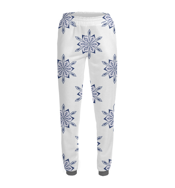 Женские спортивные штаны с изображением Дед Мороз цвета Белый