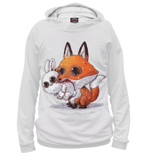 

Худи Print Bar, Белый, Лиса и кролик