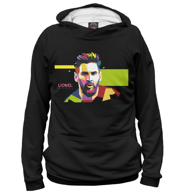 Женское худи с изображением Messi цвета Белый