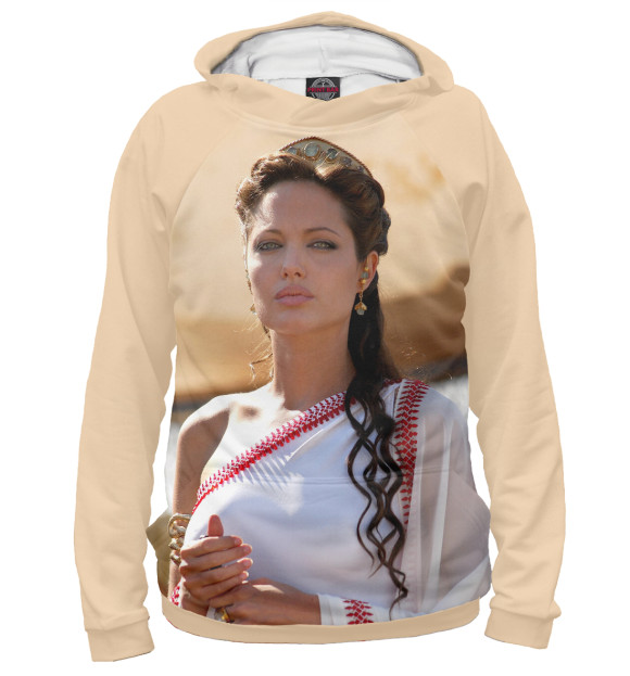 Женское худи с изображением Александр — Анджелина Джоли цвета Белый
